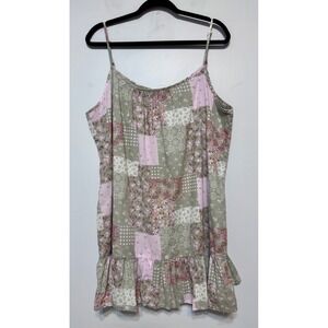 Patchwork Cottagecore Cami Sundress‎ Size XL Ruffle Prairie Soft Girl Whimsical